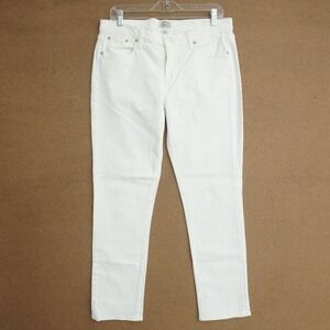 J.Crew Womens Slim Broken In Boyfriend Jeans Mid Rise White Denim Size 29